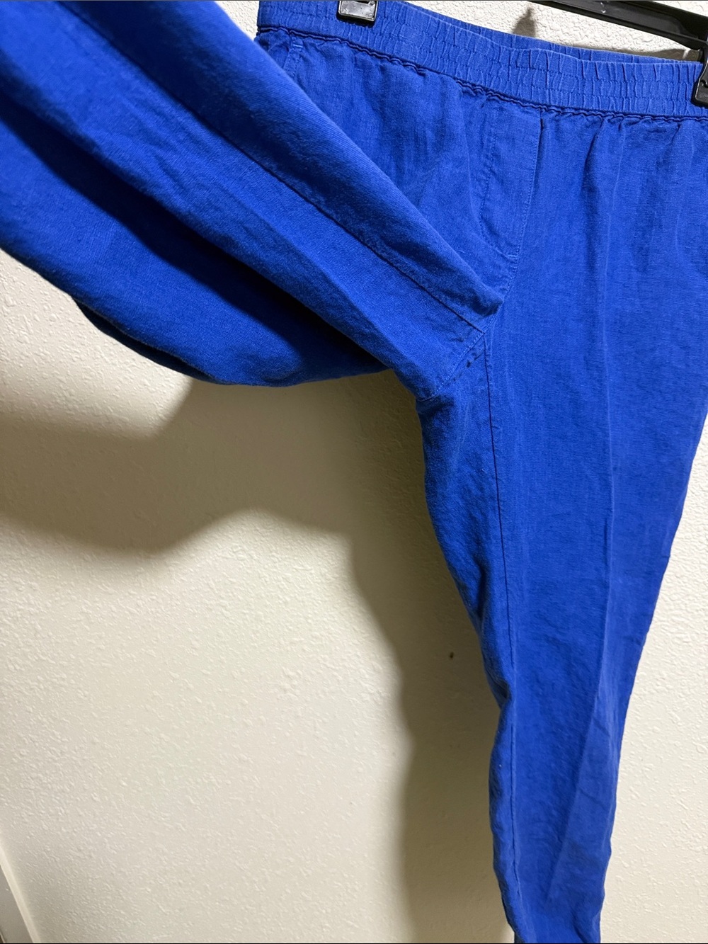 J. Jill Love Linen Cobalt Blue Elastic Waist Pants Small Petite 100% Linen - Picture 11 of 11